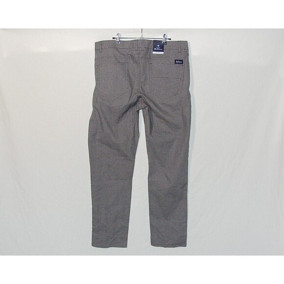 Ben Sherman Plaid Trousers New Slim Fit Charcoal Stretch 38x32 Mens Slacks - Picture 4 of 5